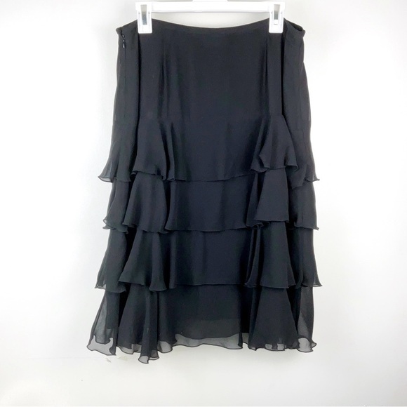 Sandra Darren Black Layered Ruffle Flowy Skirt | Plus Size 14 - Picture 1 of 6